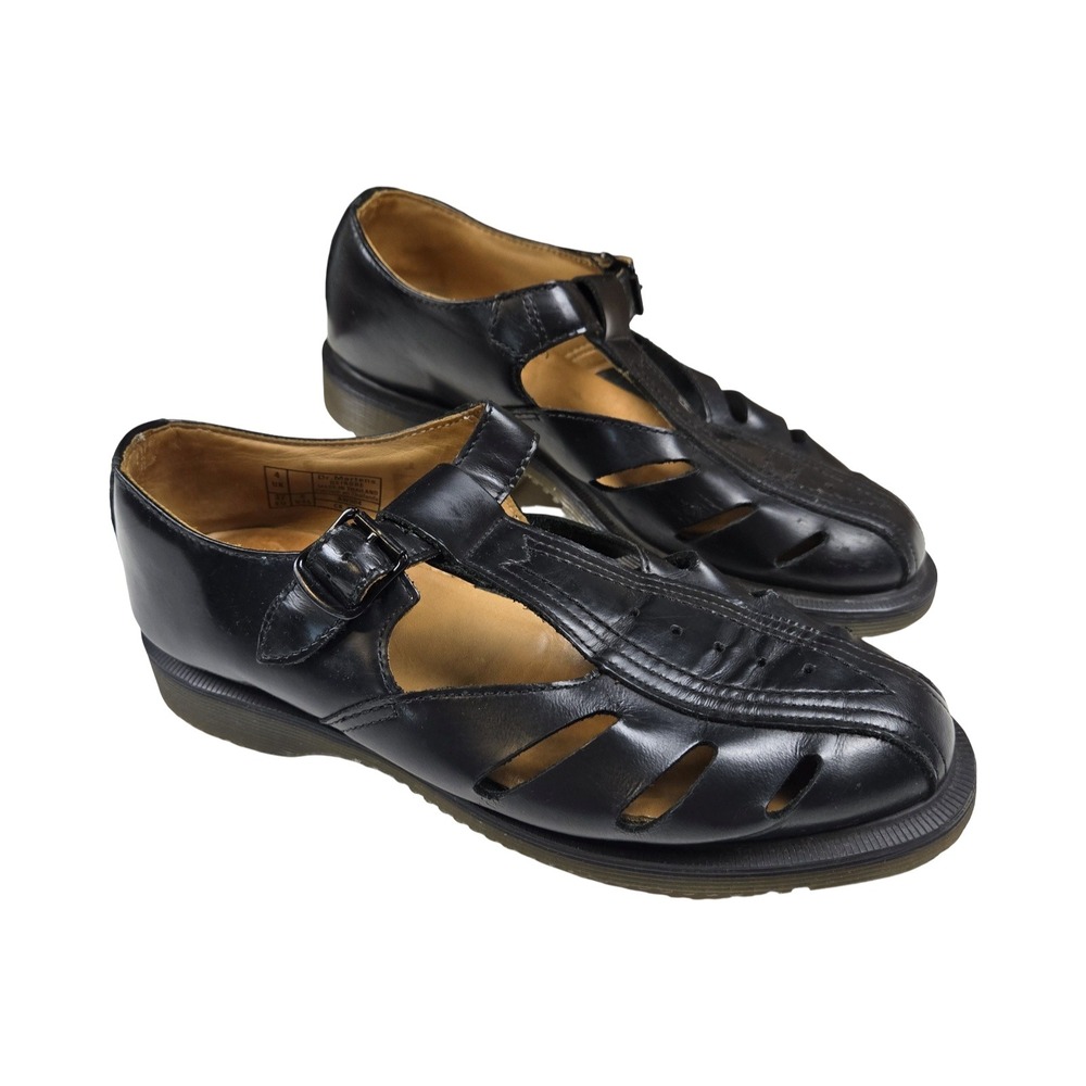 Dr. Martens 8280 Black Leather T-Strap Mary Jane Oxfords Vintage Women 6 Grunge